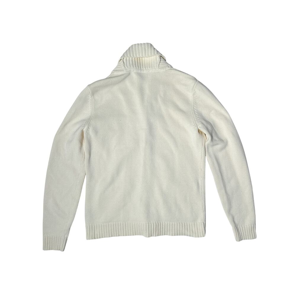 Lauren Ralph Lauren Ivory Cotton Cardigan Sweater Small Preppy Classic - Picture 8 of 11